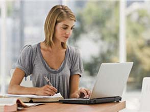 Student working online